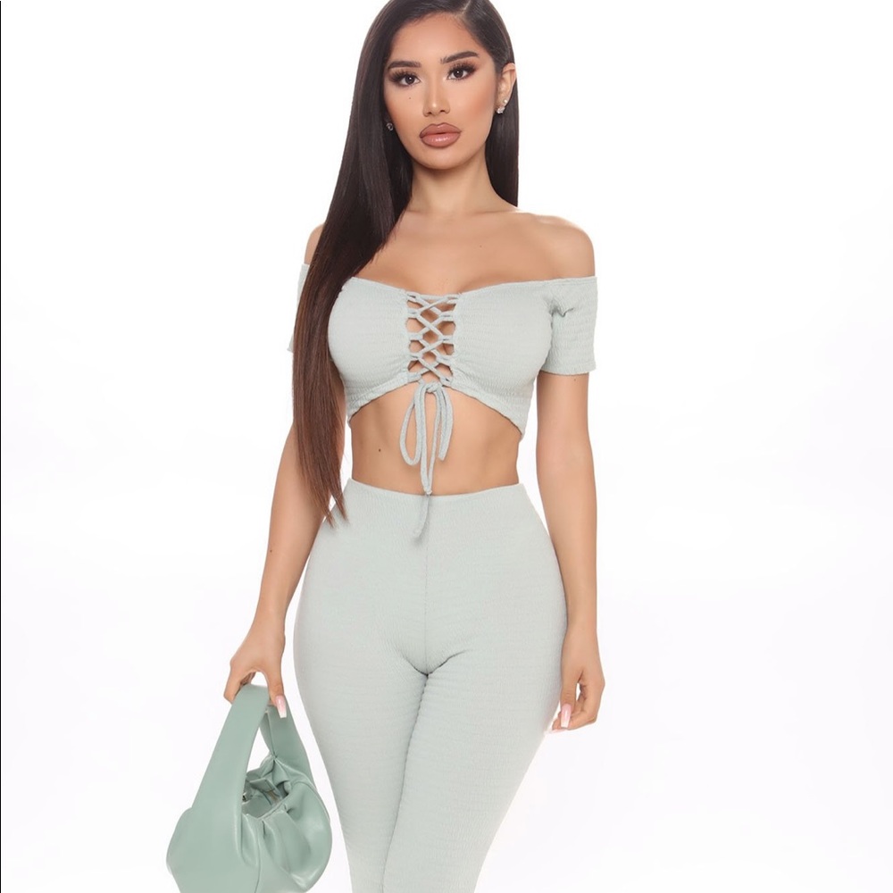 Two piece mint green set
